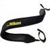 Nikon Neoprene Camera Neck Strap Black Color with Yellow Letter